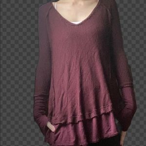 Free People maroon XS flowy top